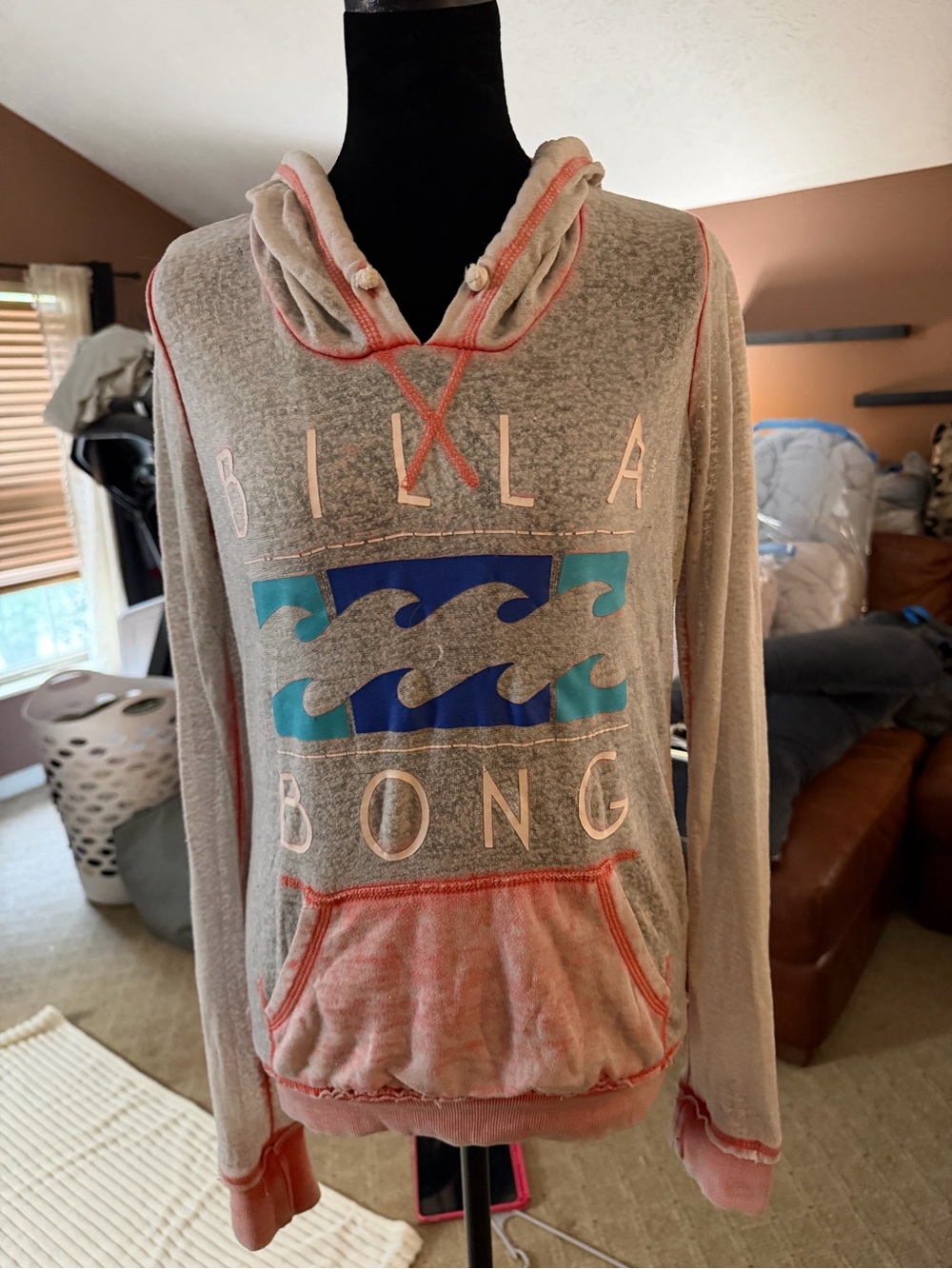Billabong Hoodie with Coral Trim